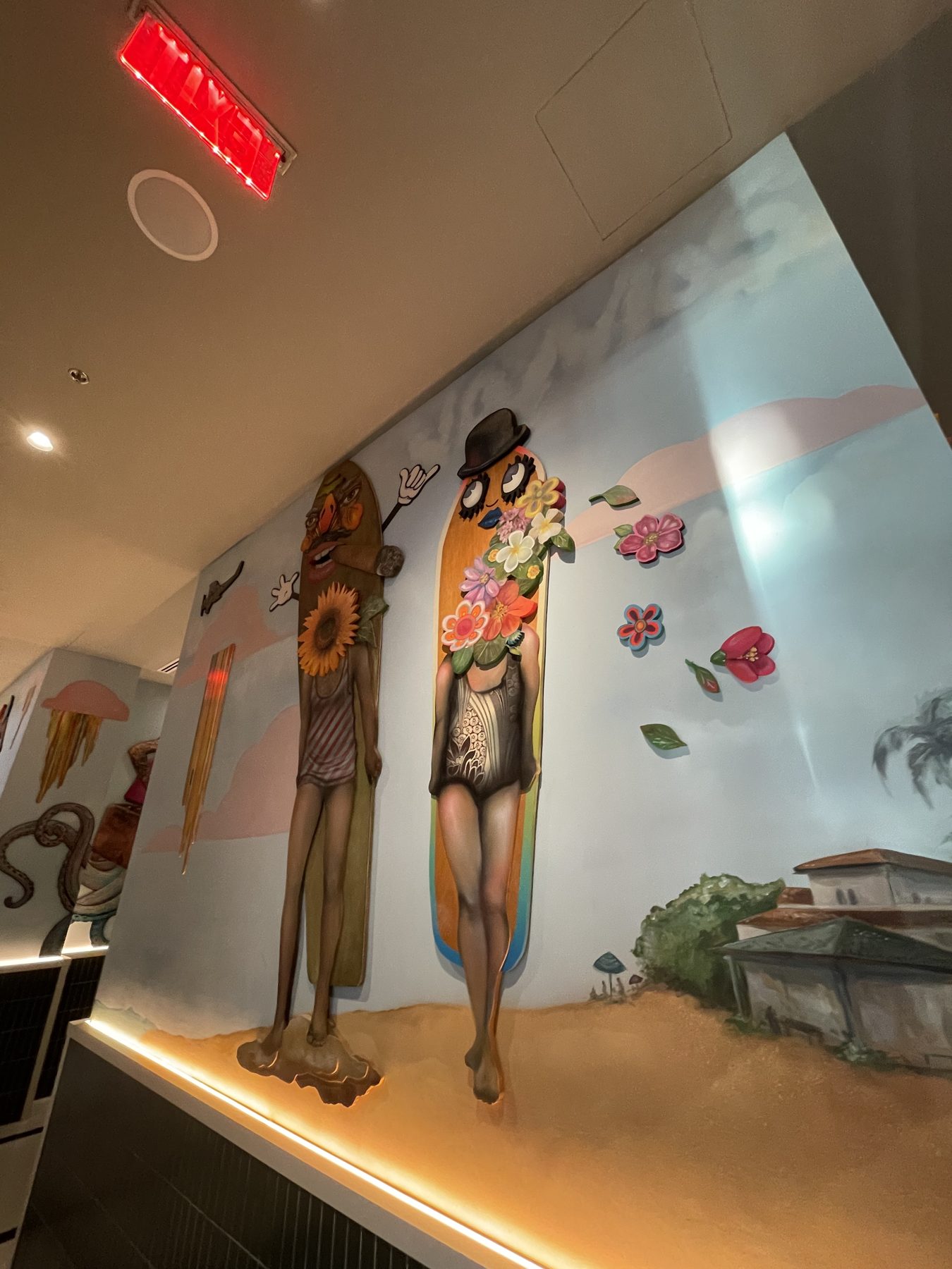 A colourful mural inside Moxy South Beach