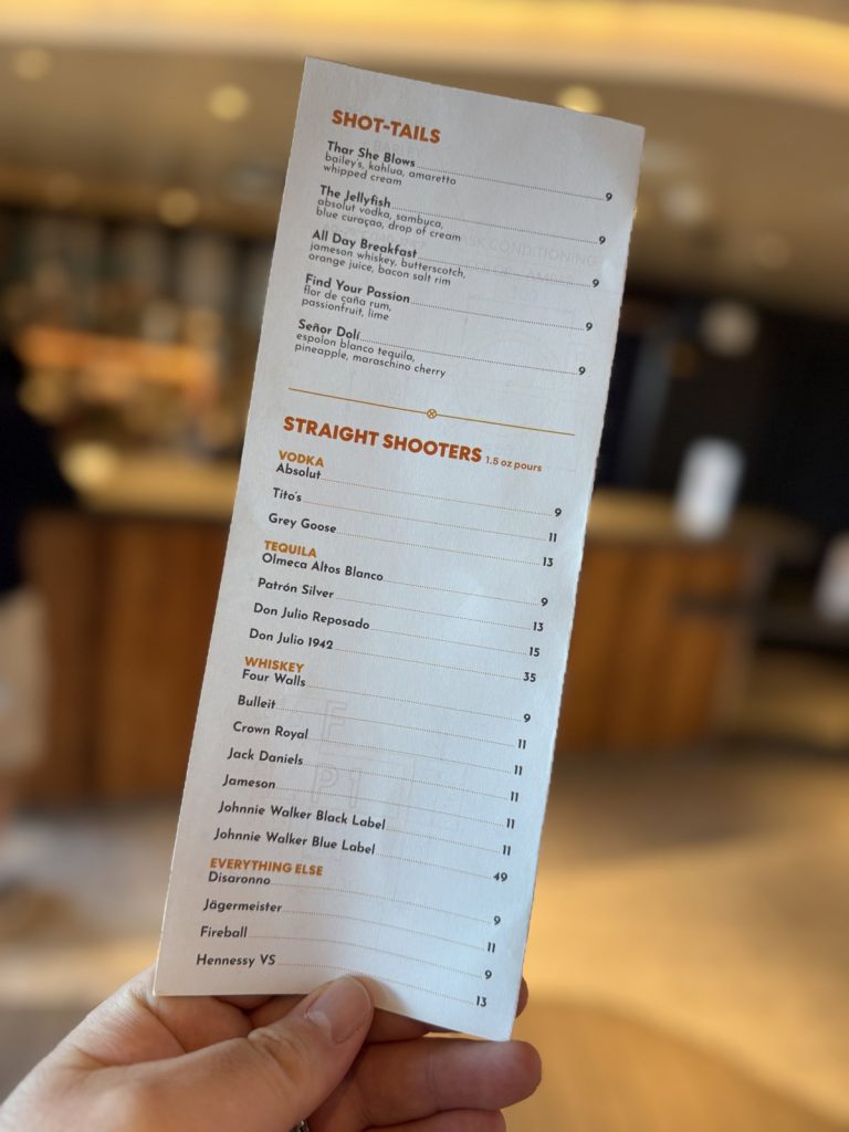 Resilient Lady Draught Haus Shots Menu (April 2026)
