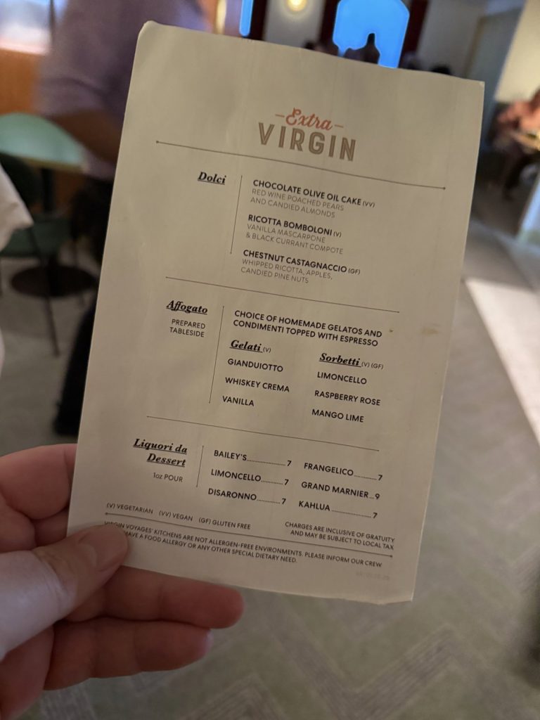 Resilient Lady Extra Virgin Dessert Menu (April 2026)