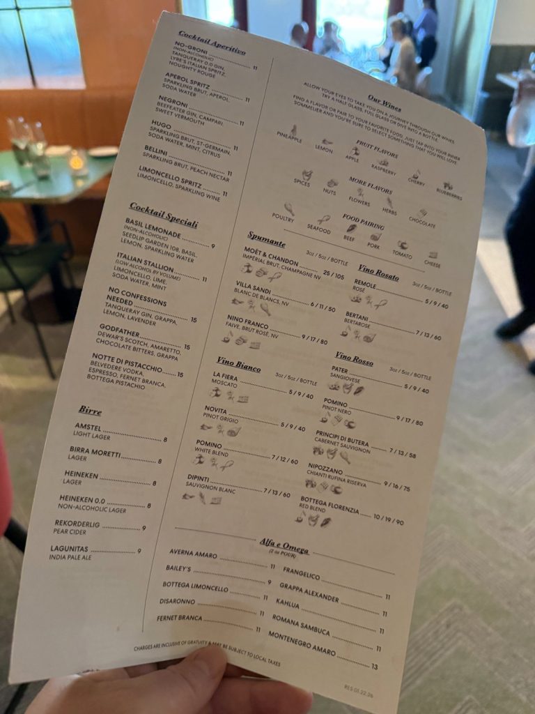 Resilient Lady Extra Virgin Wine Drinks Menu (April 2026)