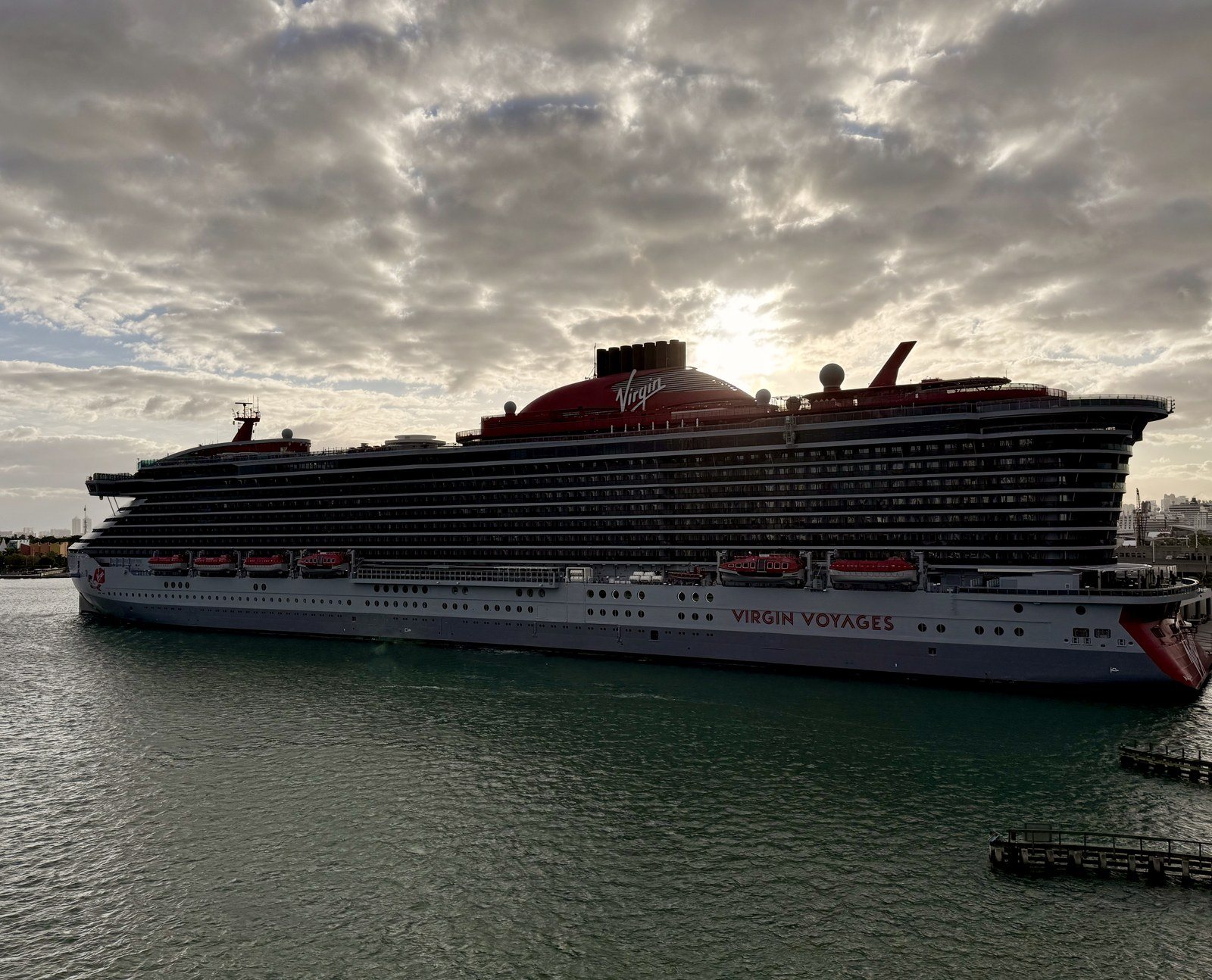 Resilient Lady alongside at PortMiami at dawn