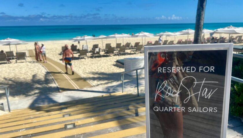 Loungers reserved for RockStar Quarter Sailors at Bimini