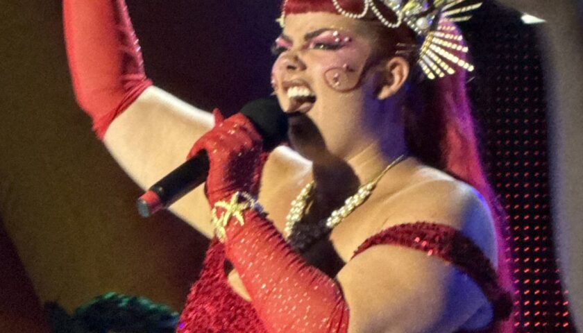Scarlet Night headliner in a spiked crown on Resilient Lady