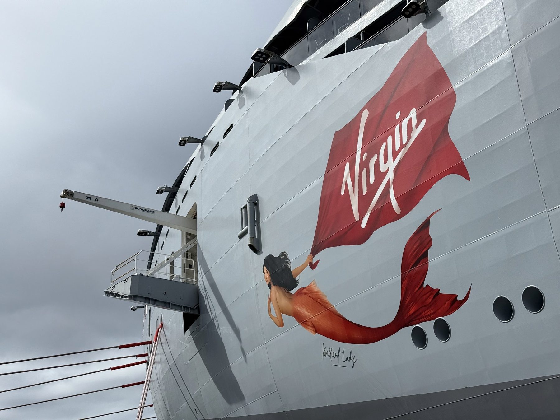 The Virgin mermaid on the hull of Brilliant Lady in Sitka