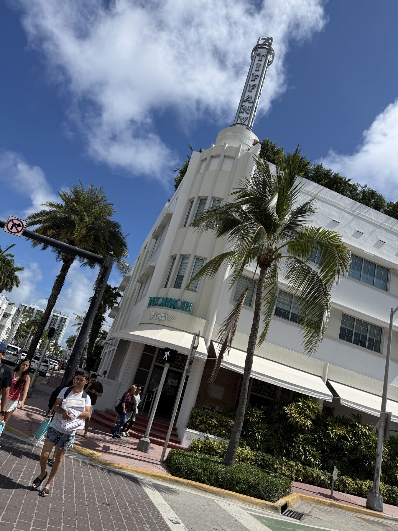 The Art Deco exterior of The Tony Hotel on Collins Avenue, South Beach