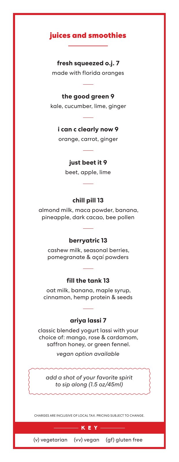 Valiant Lady Ariya Brunch Menu (2026, page 1))