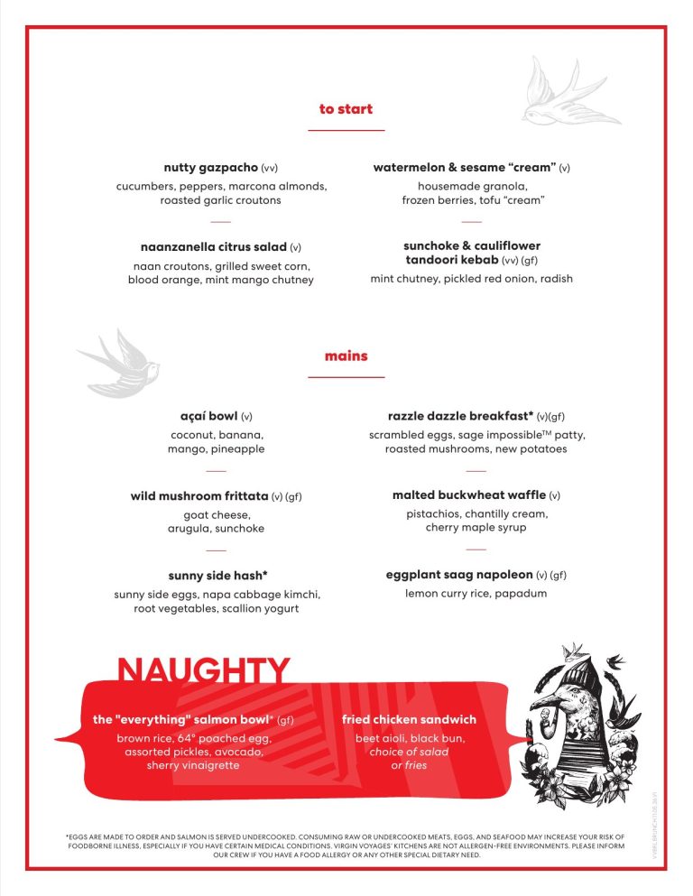 Valiant Lady Ariya Brunch Menu (2026, page 2))