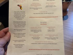 Valiant Lady Ariya dinner menu, August 2026