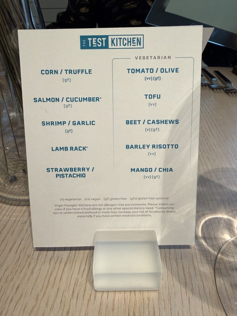 Valiant Lady The Test Kitchen tasting menu 1, August 2026