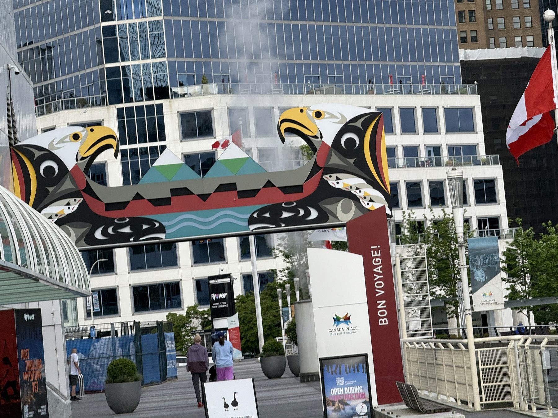 The entrance to Canada Place cruise terminal in Vancouver