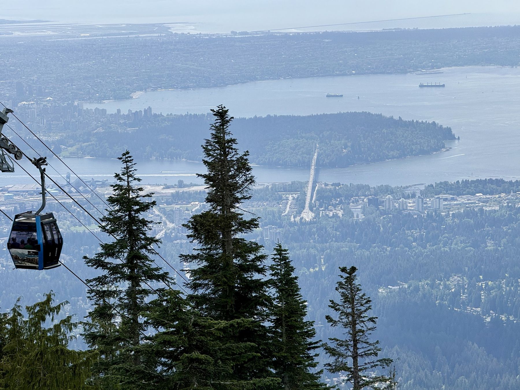 The view over Vancouver from the top of Grouse Mountain
