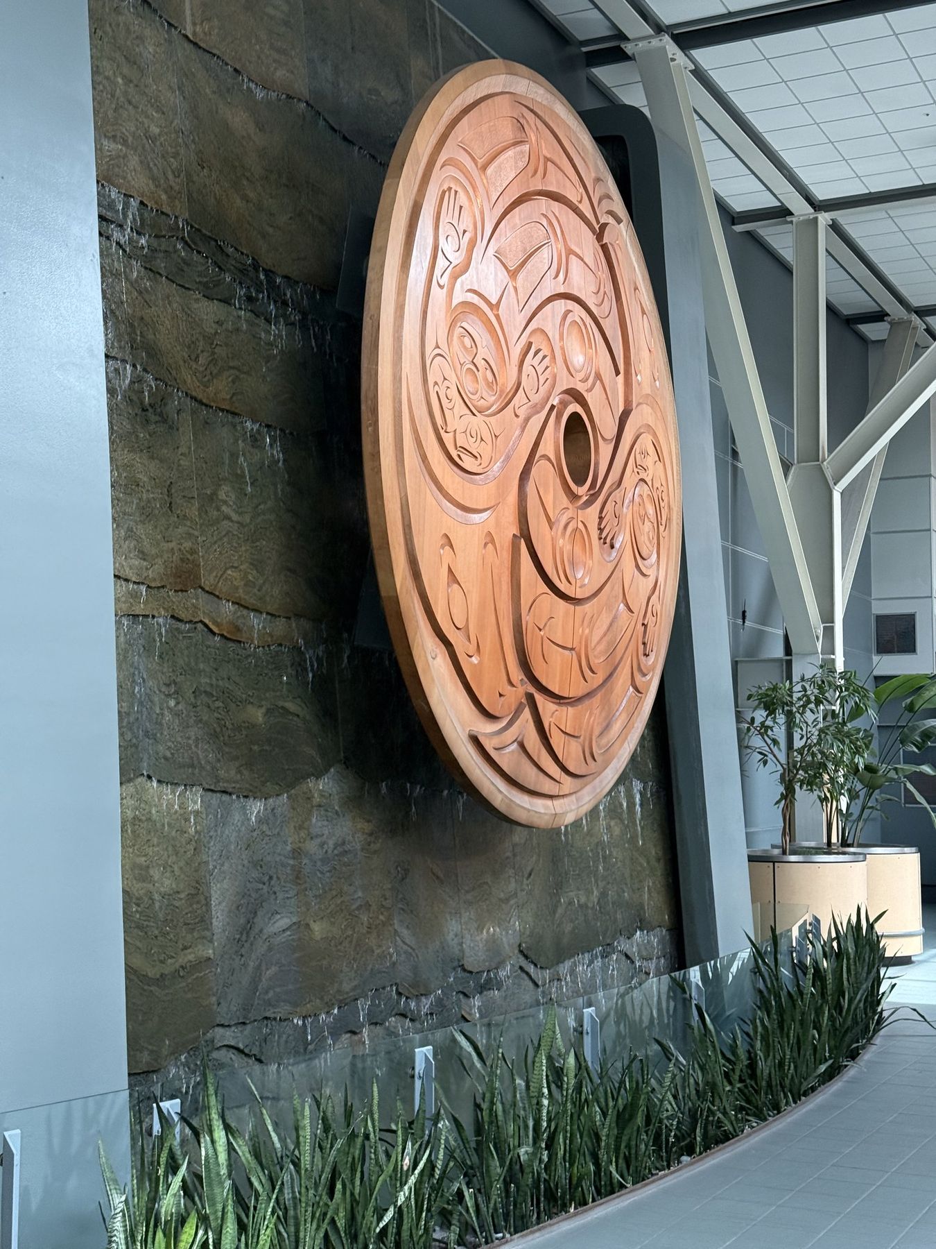 Indigenous carved art at Vancouver International Airport
