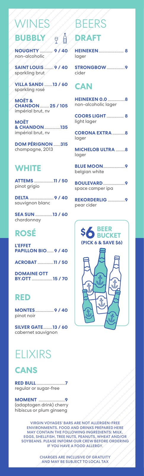 Virgin Voyages Aquatic Club Sun Club Drinks Menu (2026, page 2))
