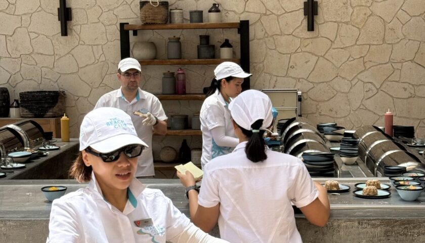 Chefs preparing lunch at The Beach Club at Bimini