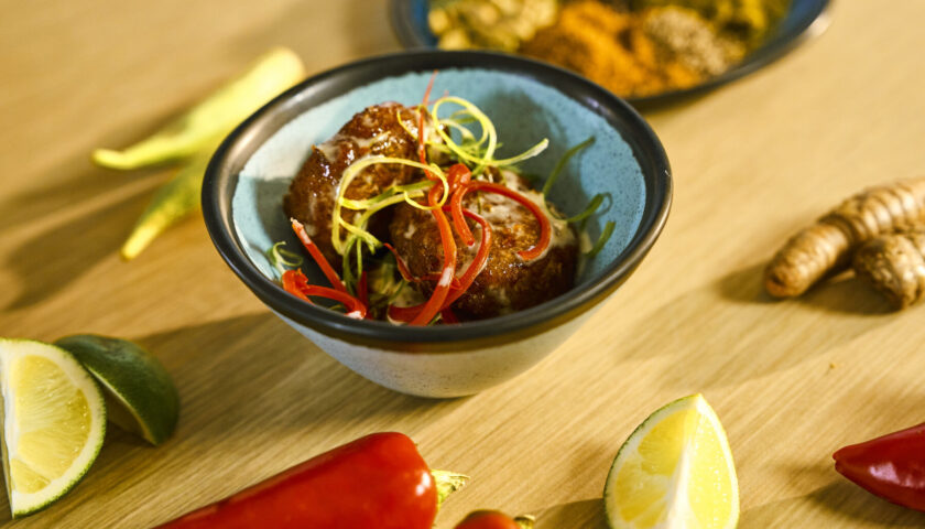 Snapper pattie in house pepper curry from the new Beach Club at Bimini menu