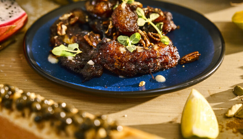 Sweet plantains with salted condensed milk and candied pecans at the Beach Club at Bimini