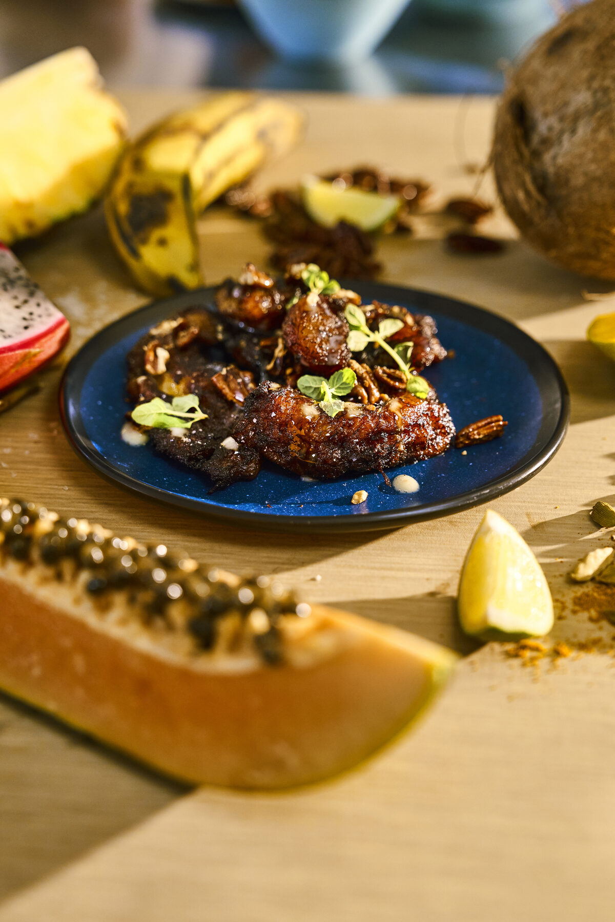 Sweet plantains with salted condensed milk and candied pecans at the Beach Club at Bimini