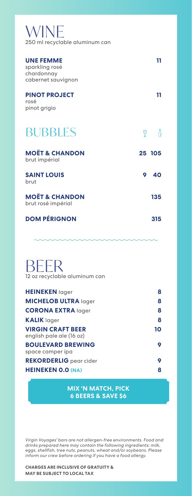 Virgin Voyages Bimini Cabana Drinks Menu (2026, page 3))