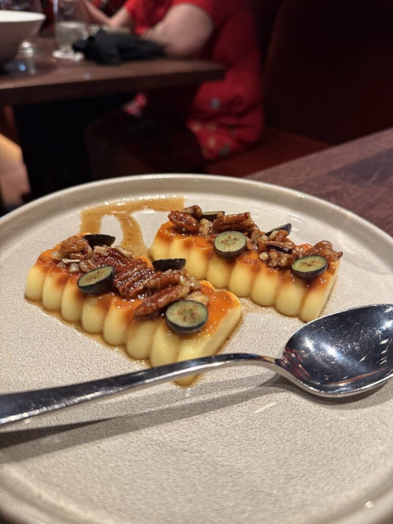 Flan dessert at Rojo on Brilliant Lady