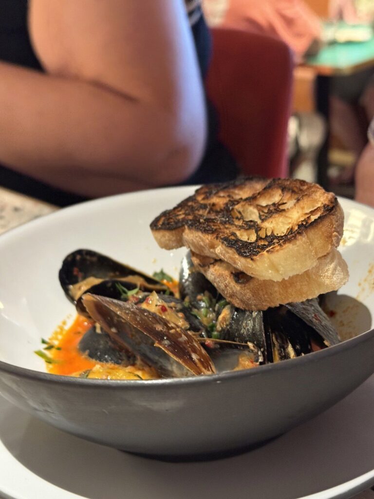 Grilled bread antipasto at Extra Virgin on Resilient Lady