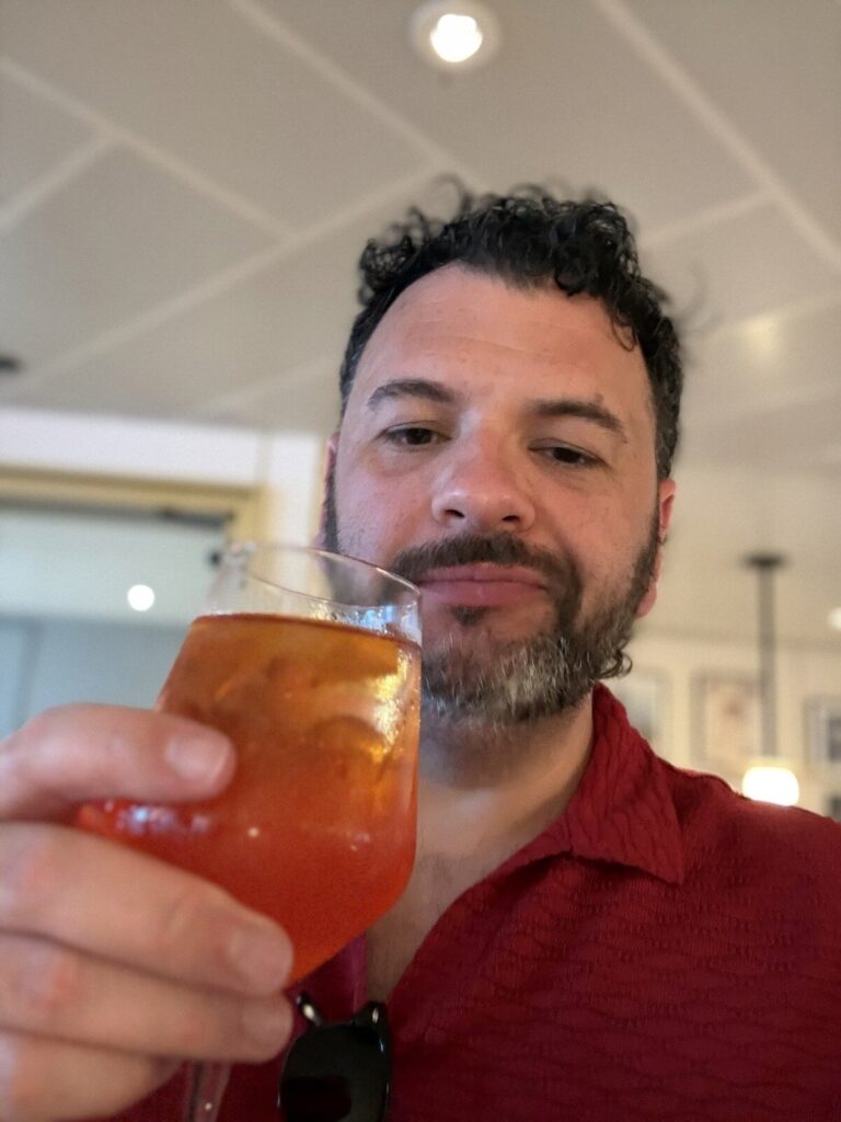 Dinner selfie at Extra Virgin on Resilient Lady