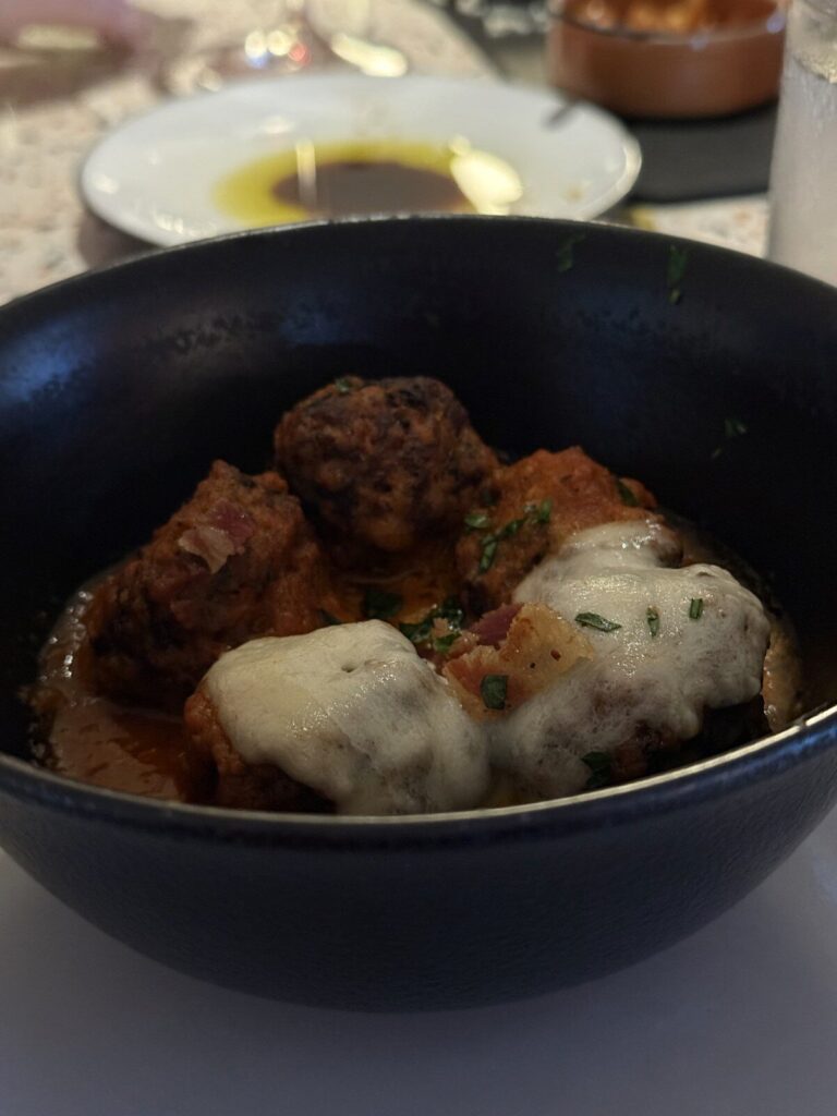 Meatballs in tomato sauce at Extra Virgin on Resilient Lady