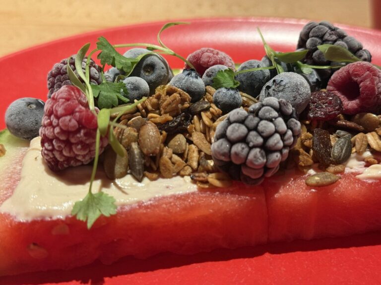 Fruit bowl at Razzle Dazzle brunch on Resilient Lady