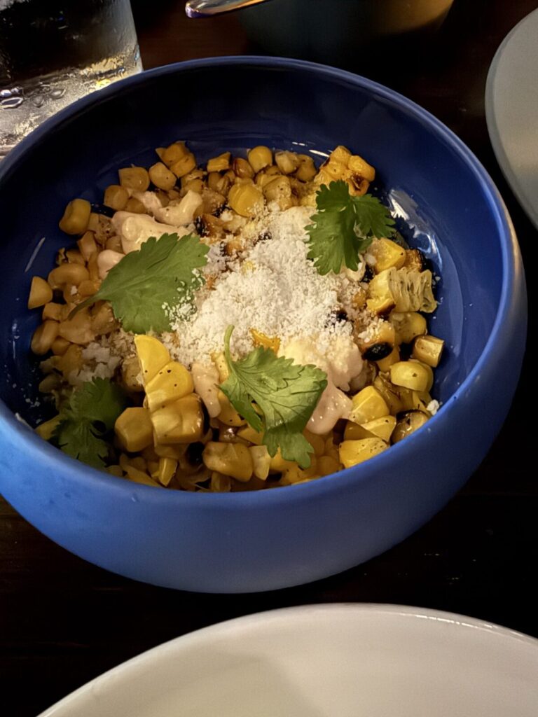 Esquites, Mexican street corn, at Pink Agave on Valiant Lady