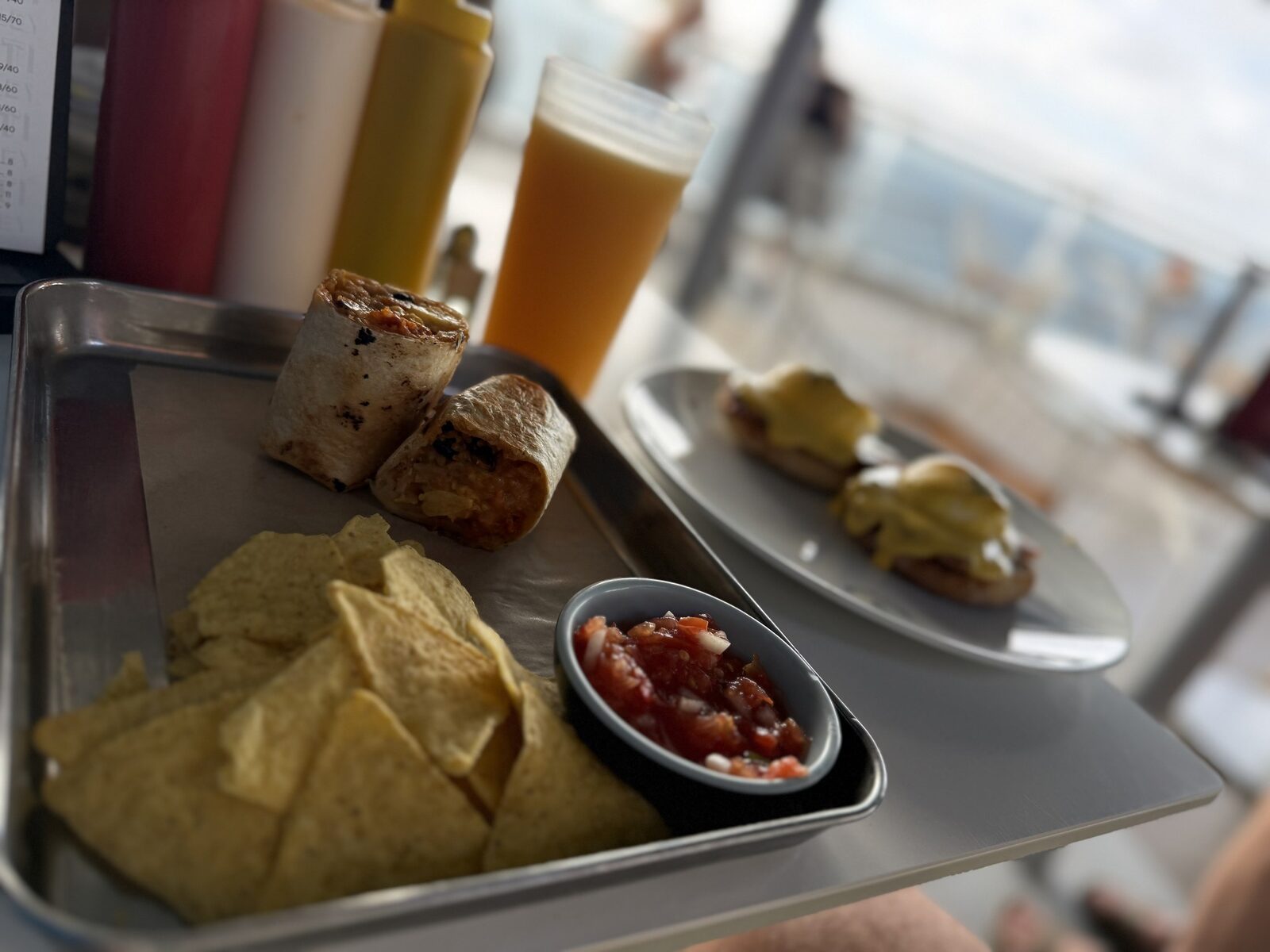 Breakfast burrito and chips from The Galley on Valiant Lady